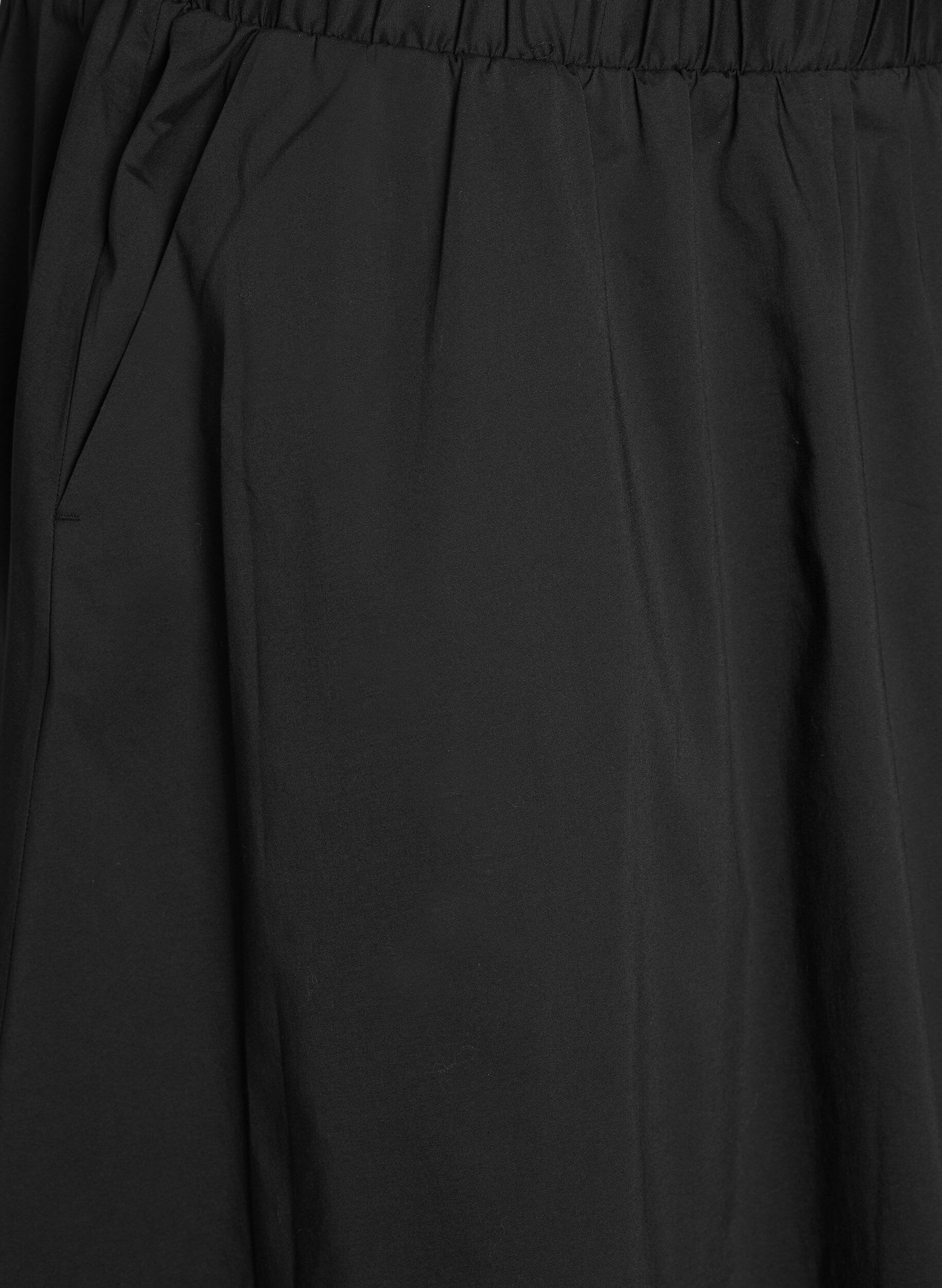 Zizzi Midi-nederdel med elastisk talje, Sort, Packshot image number 2