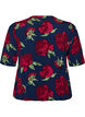 Viskosebluse med blomsterprint og ballonform, Bl&aring;, Packshot image number 1