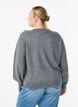 Strikbluse med knapdetalje, Gr&aring;, Model image number 2