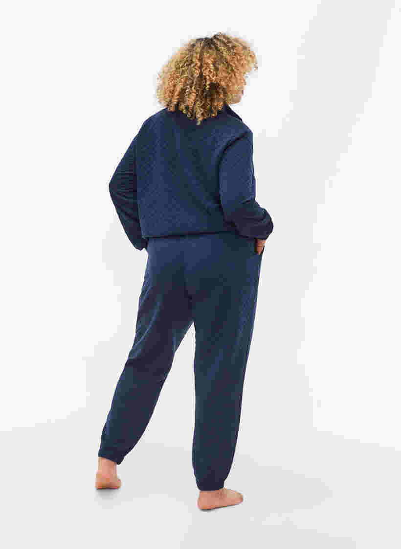 Quiltede sweatpants med lommer, Navy Blazer, Model image number 1
