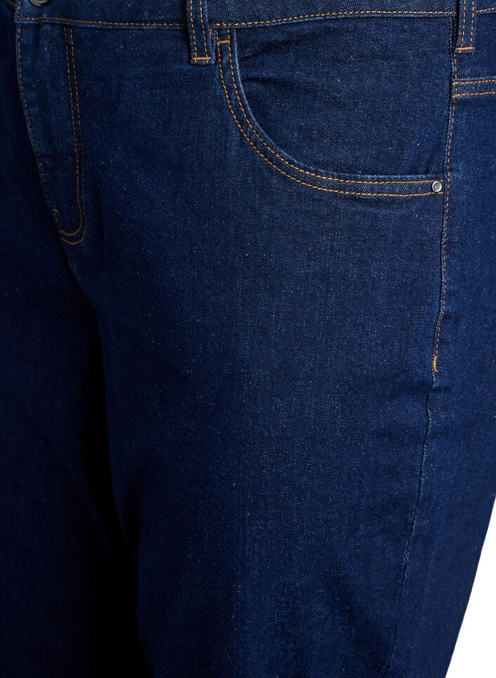 Cropped Vera jeans med straight fit, Blå, Packshot image number 2