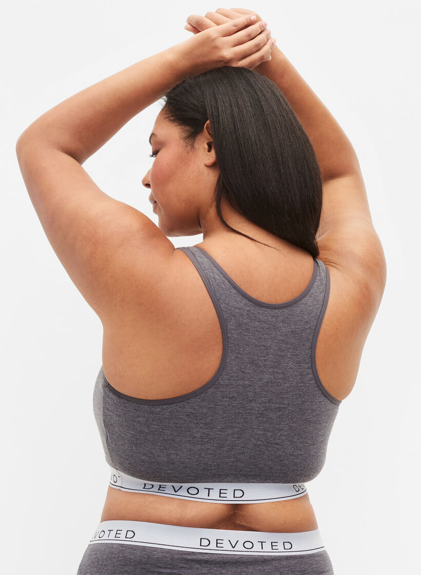 Meleret bh med rund halsudskæring, Medium Grey Melange, Model image number 1