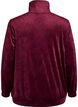 Cardigan i blød velour med lynlås og høj krave, Mørk Bordeaux, Packshot image number 1