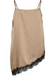 Stroptop med blonder og asymmetrisk kant, Beige, Packshot image number 1