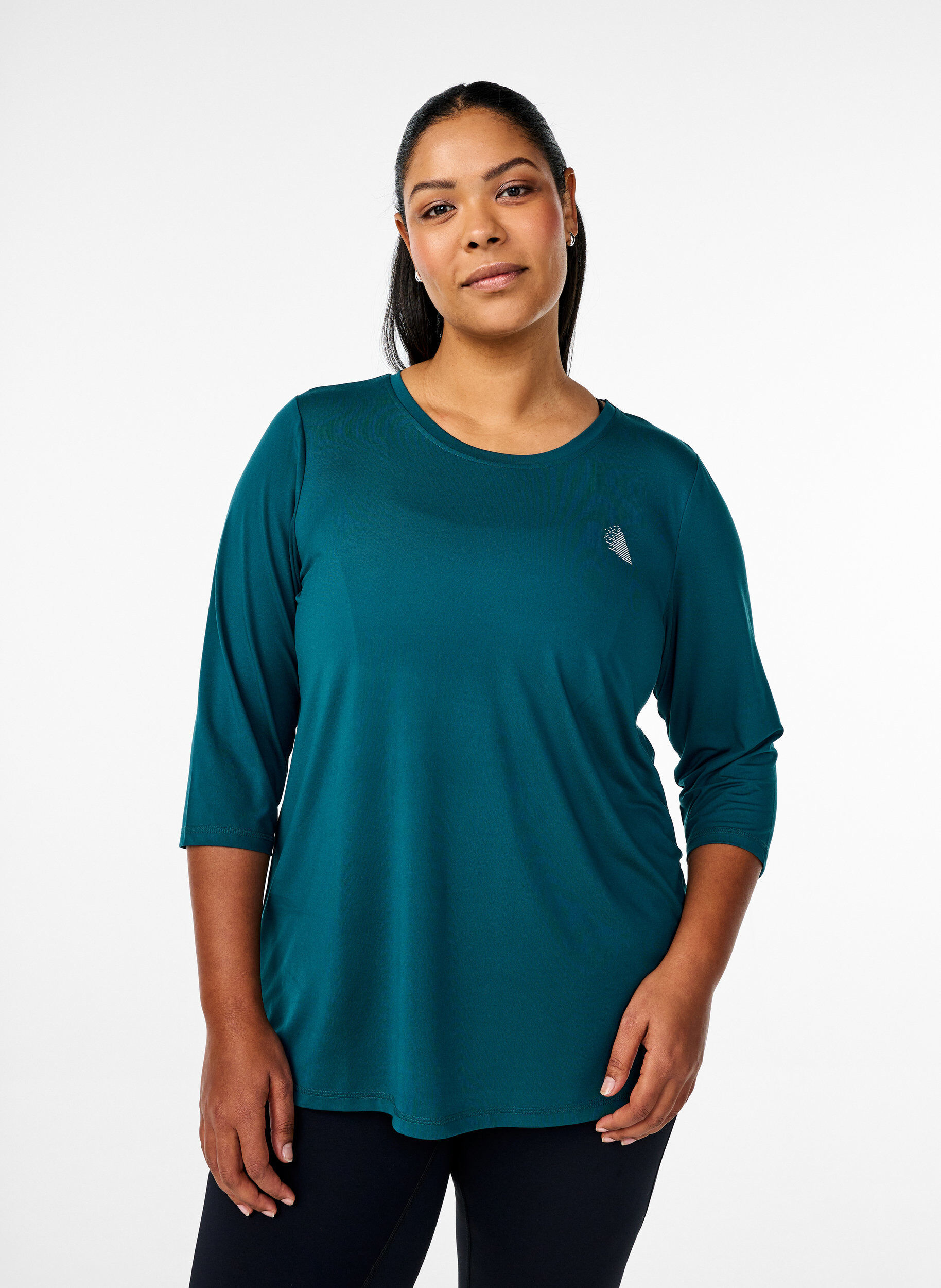 Tr&aelig;ningsbluse med 3/4 &aelig;rmer, Gr&oslash;n, Model