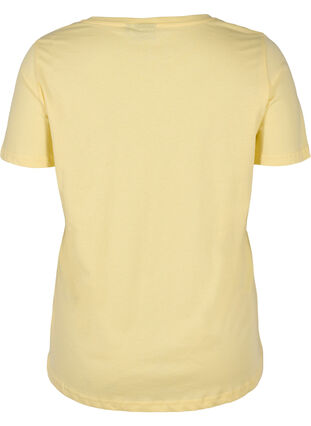 Kortærmet bomulds t-shirt med tryk , Pale Banana Shine, Packshot image number 1