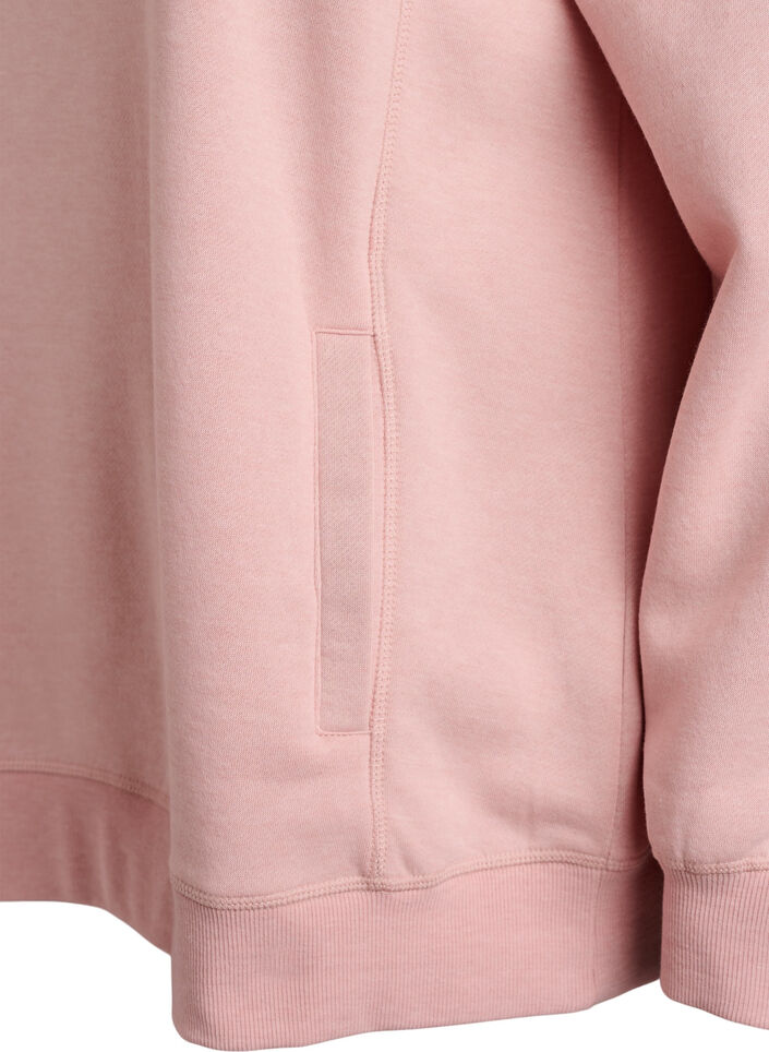 Sweatshirt med h&oslash;j krave og lommer, Lyser&oslash;d, Packshot image number 3