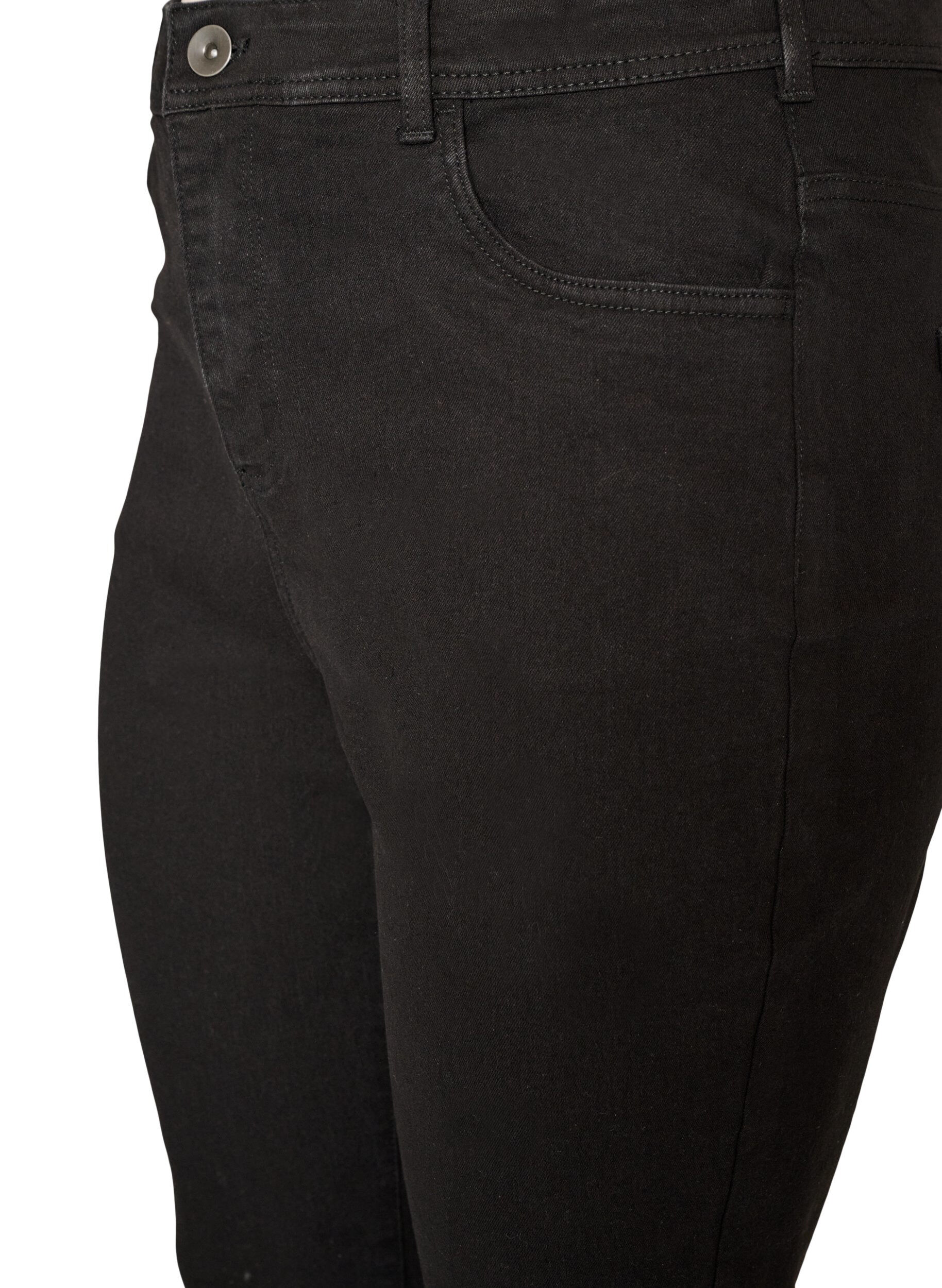 ZizziH&oslash;jtaljede jeans med bootcut, Sort, Packshot image number 2