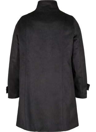 Jakke med høj krave og uld, Black, Packshot image number 1
