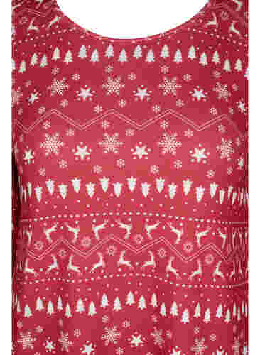 Bluse med juleprint, Tango Red/White AOP, Packshot image number 2