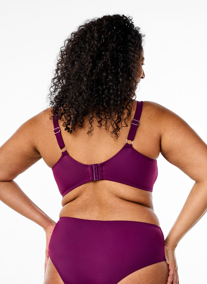Bikini bh med bøjle og knudedetalje, Lilla, Model image number 1