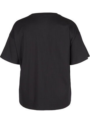 Kortærmet t-shirt i bomuld, Black, Packshot image number 1