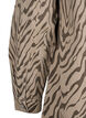 Langærmet denimkjole med leopardprint, Brown Zebra AOP, Packshot image number 3