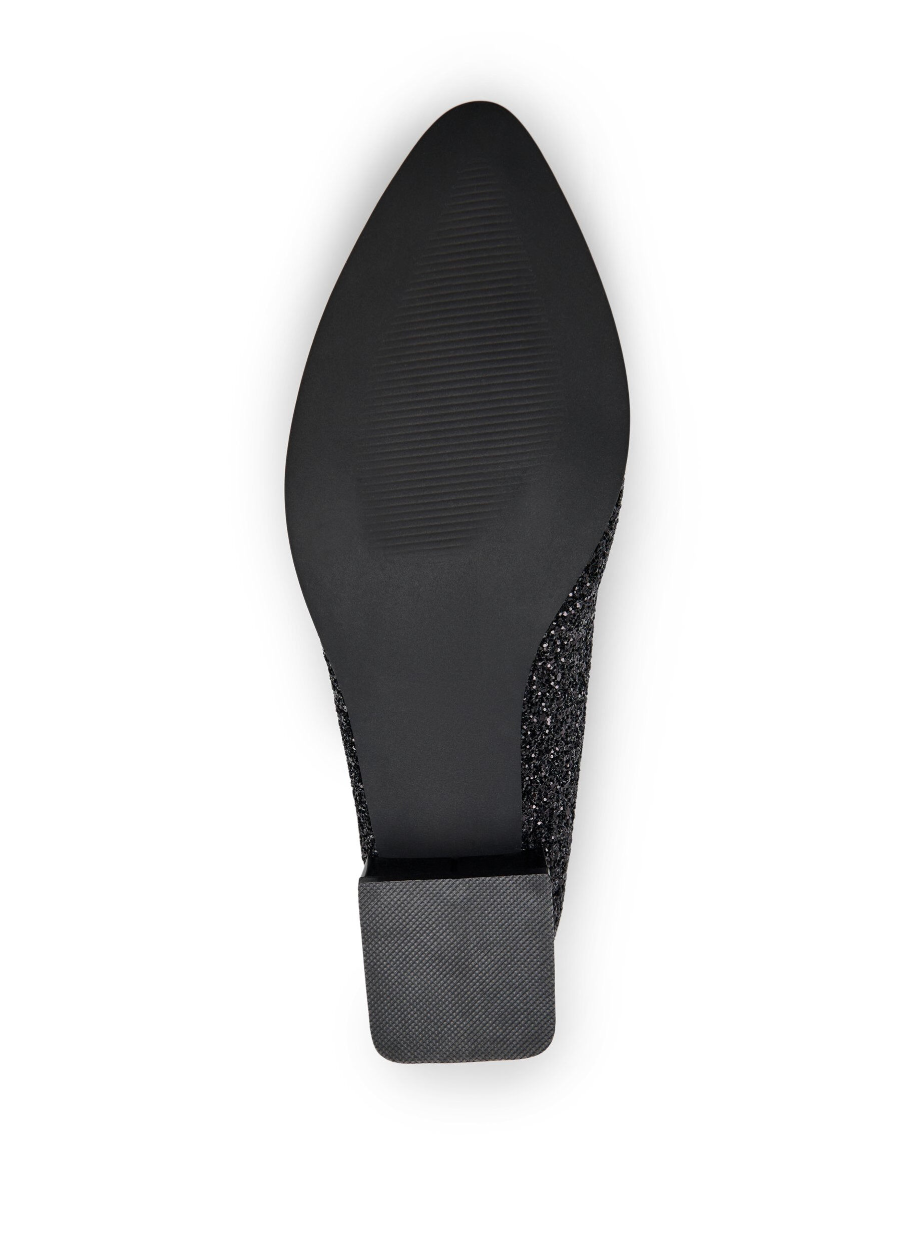Zizzi Wide fit - Loafers med glitter, Sort, Packshot image number 4