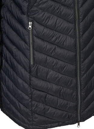 Lang quiltet letvægts jakke, Black, Packshot image number 3