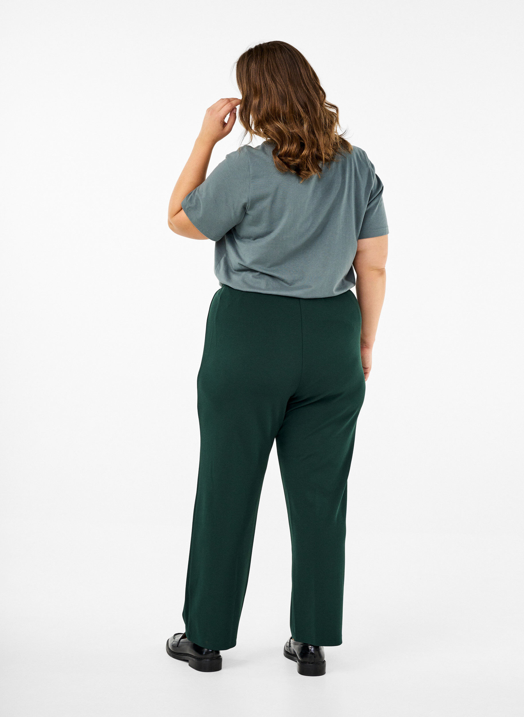 ZizziBukser med straight fit, Gr&oslash;n, Model image number 1
