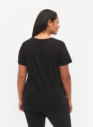 Bomulds t-shirt med front tryk, Black LOS ANGELES, Model image number 1