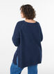 Strikbluse med diagonalt m&oslash;nster og raglan&aelig;rmer, Bl&aring;, Model image number 2