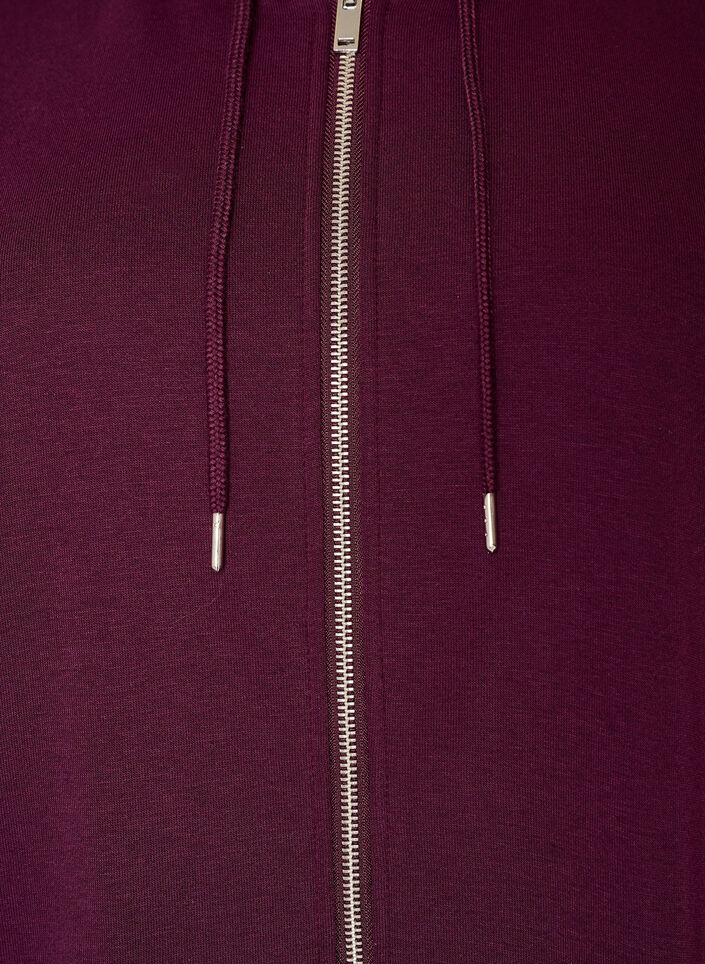 Lang h&aelig;ttetr&oslash;je med lynl&aring;s og lommer, Lilla, Packshot image number 2