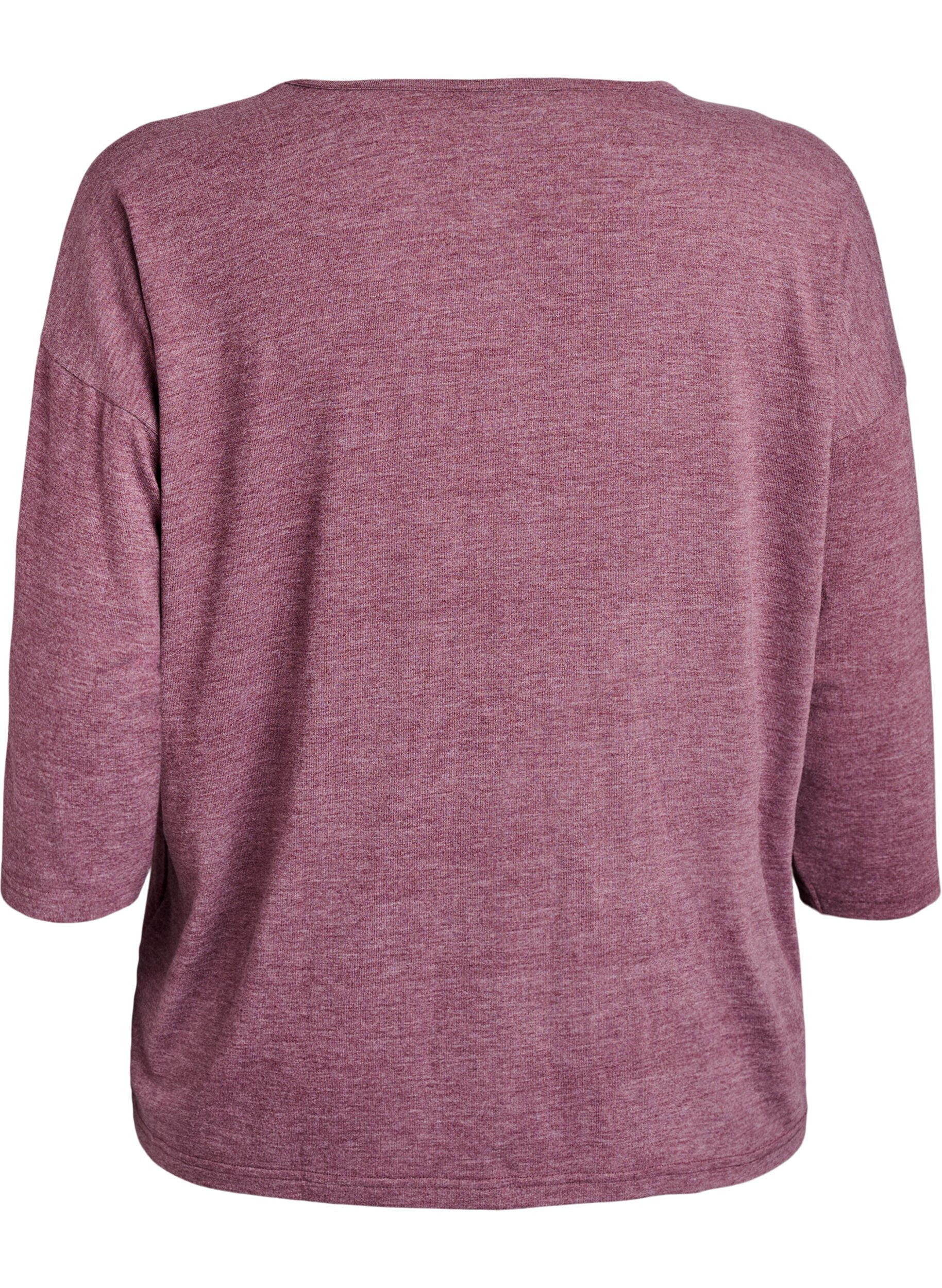 ZizziJerseybluse med 3/4 &aelig;rmer, R&oslash;d, Packshot image number 1