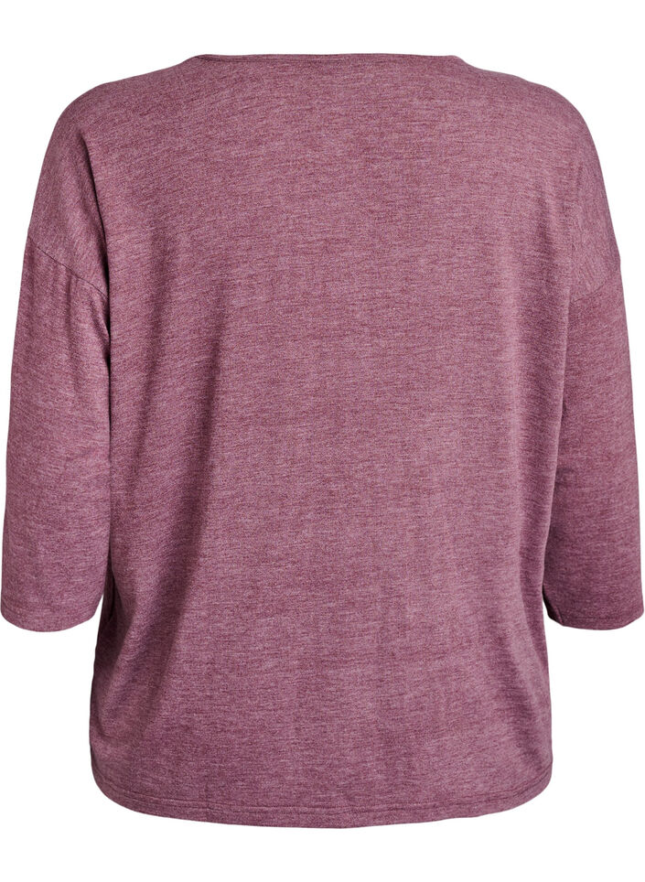 Jerseybluse med 3/4 &aelig;rmer, R&oslash;d, Packshot image number 1