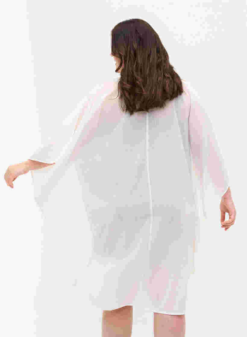 Bomulds strandkjole med knaplukning, Bright White, Model image number 1