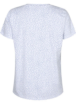 Bomulds t-shirt med prikker og v-hals, B.White/S.T.W Dot, Packshot image number 1