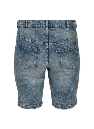 Denim shorts med høj talje, Light blue denim, Packshot image number 1