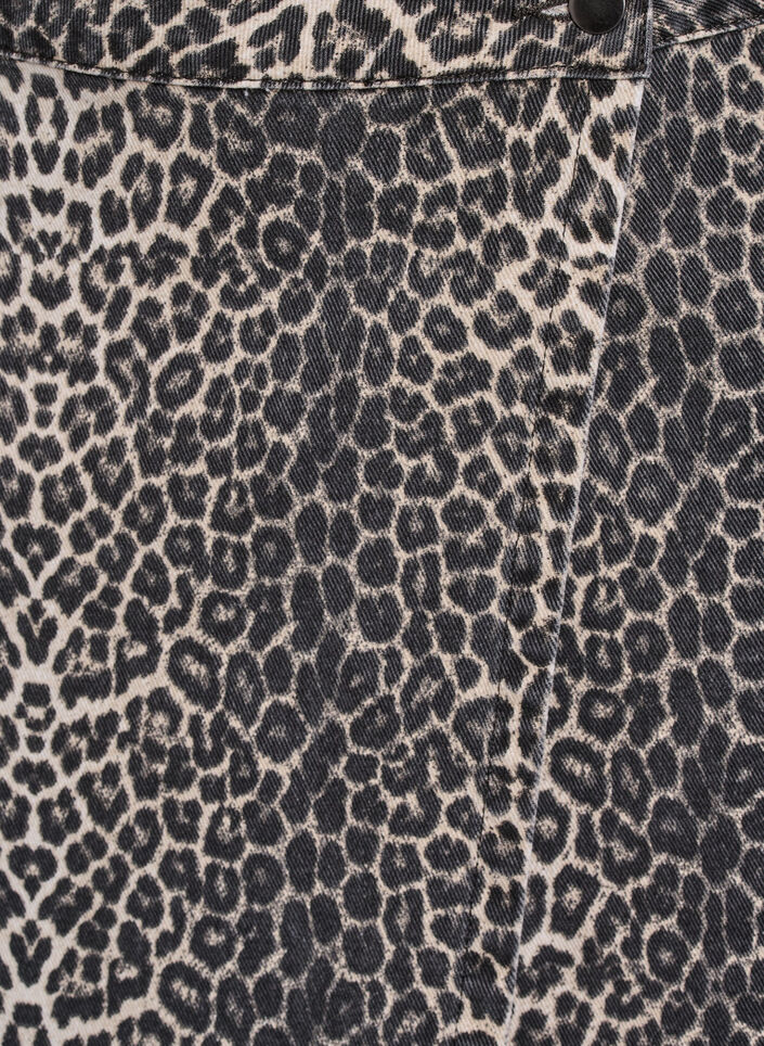 Kort denimnederdel med leopardprint og A-snit, Leopard, Packshot image number 2