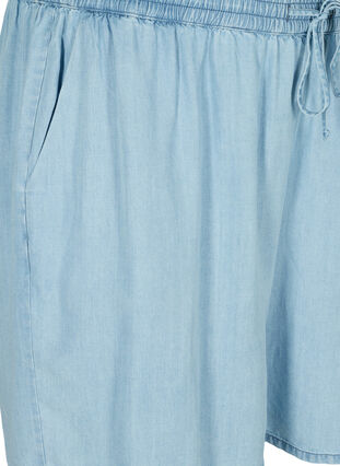 Løse shorts med bindesnøre og lommer, Light blue denim, Packshot image number 2