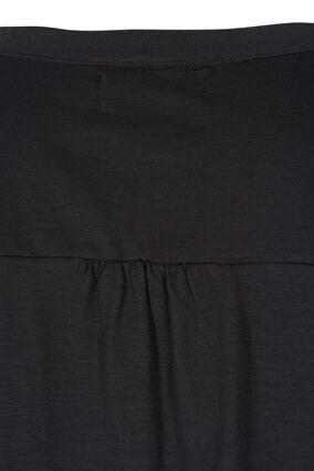 Bluse med 3/4 ærmer, Black, Packshot image number 3