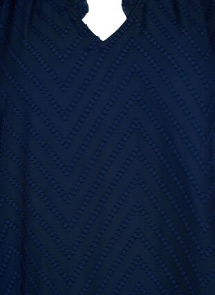 Bluse med lange ærmer og flæsedetaljer, Navy Blazer, Packshot image number 2