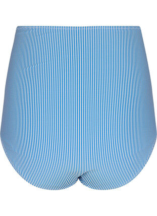 Stribet bikiniunderdel med ekstra høj talje, BlueWhite Stripe AOP, Packshot image number 1