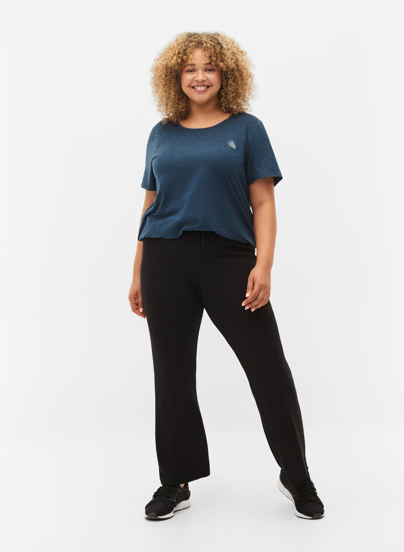 Meleret tr&aelig;nings t-shirt med rund hals, Night Sky Mel., Model image number 2