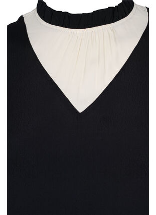 Langærmet kjole i viskose , Black w. Cloud D., Packshot image number 2