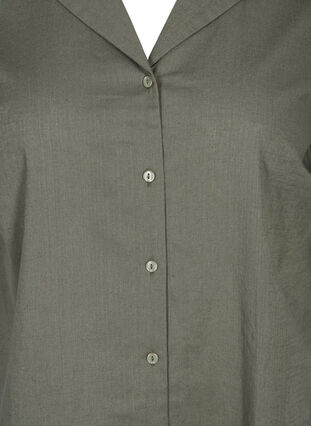 Lang bomuldsskjorte med korte ærmer, Dusty Olive, Packshot image number 2