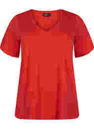 FLASH - T-shirt med v-hals, High Risk Red