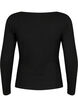 Ribbet bluse med huldetalje, Black, Packshot image number 1