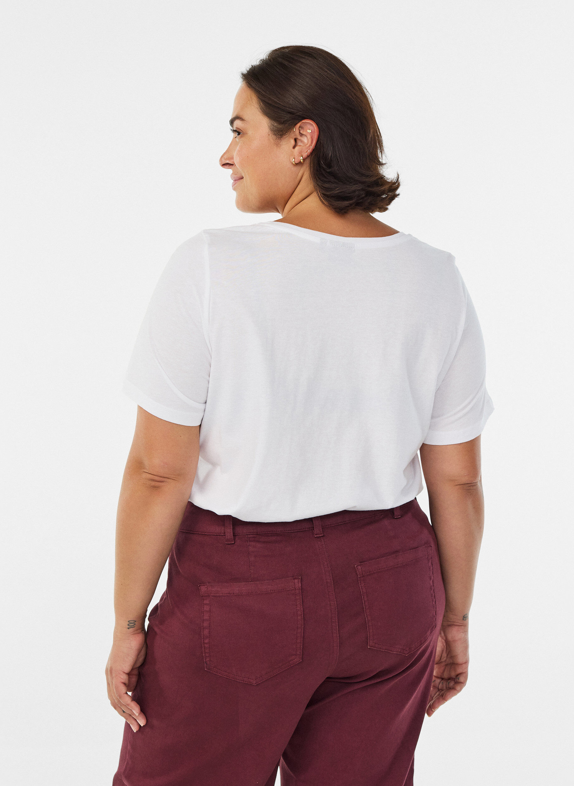 Zizzi FLASH - T-shirt med motiv , Hvid, Model image number 2