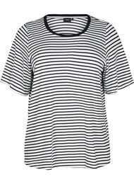 T-shirt med TENCEL&trade; Lyocell og striber, Hvid