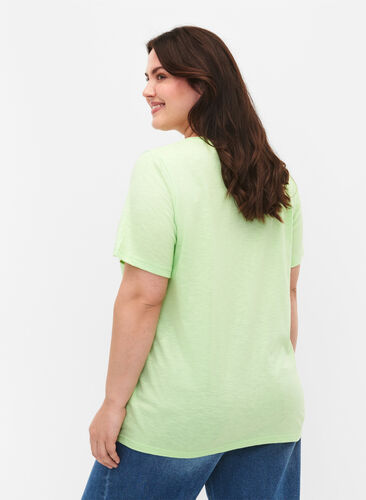 Kortærmet basis t-shirt med v-hals, Paradise Green, Model image number 1