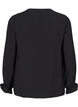 Langærmet bluse med V-udskæring, Black, Packshot image number 1