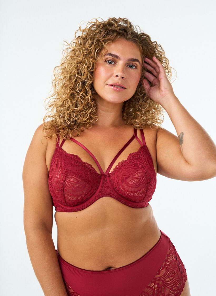 Full cover-bh med blonde og dobbelte stropper, Sort, Model image number 0