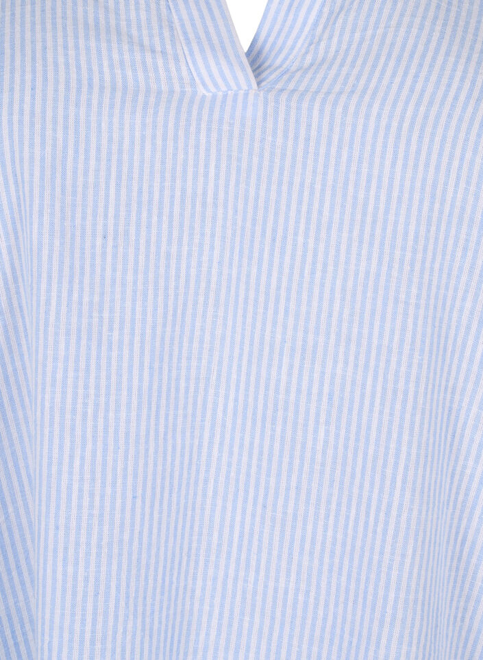 Stribet kjole i bomuld og hør, Serenity Wh. Stripe, Packshot image number 2