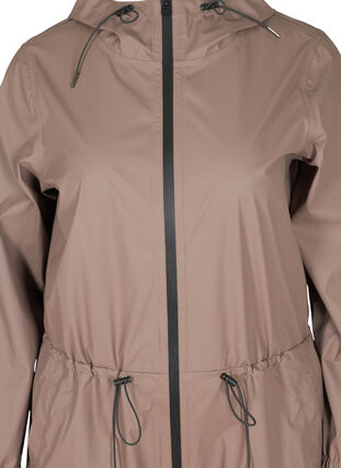 Regn jumpsuit med hætte og lommer, Iron, Packshot image number 2