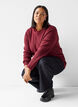Meleret strikbluse med rund hals, R&oslash;d, Model image number 3