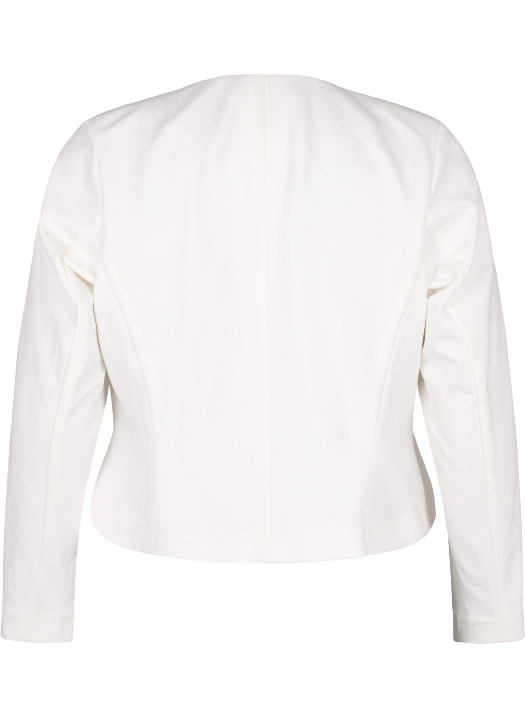 Zizzi Kort blazer uden lukning, Cloud Dancer, Packshot image number 1