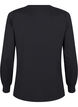 Sweatshirt med blondedetalje, Black, Packshot image number 1