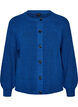 Ribstrikket cardigan med knapper, Bl&aring;, Packshot image number 0