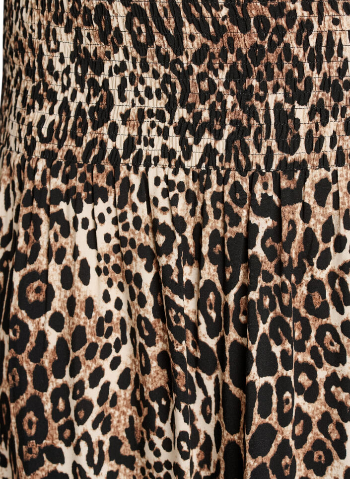 Maxinederdel i viskose med smock, Brun, Packshot image number 2